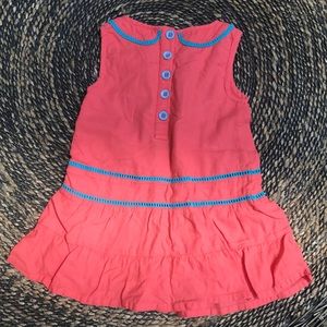 Mini Boden cotton coral and turquoise dress 18-24